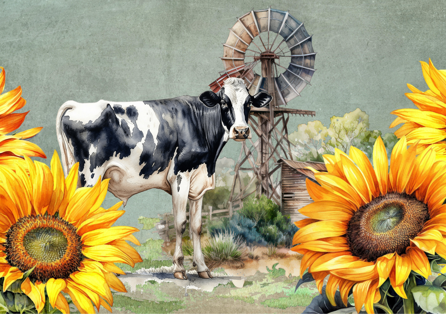 Glass Cutting Board Cows