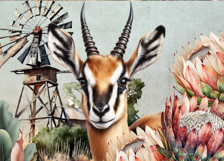 Glass Magnet Springbok