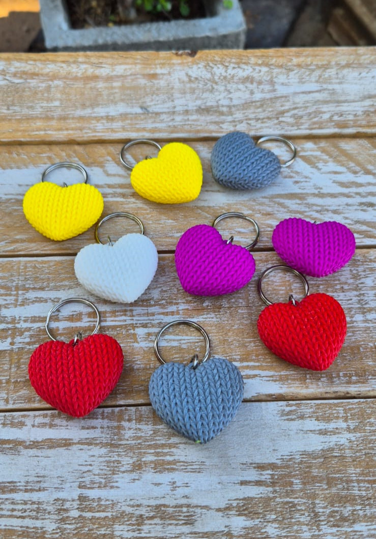 Knitted Heart Keyring