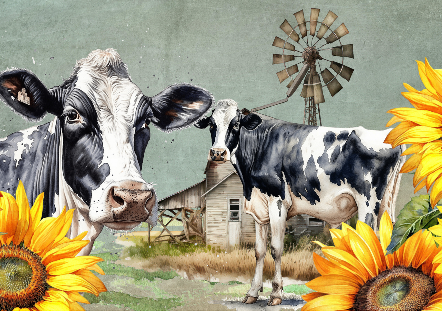 Glass Cutting Board Cows