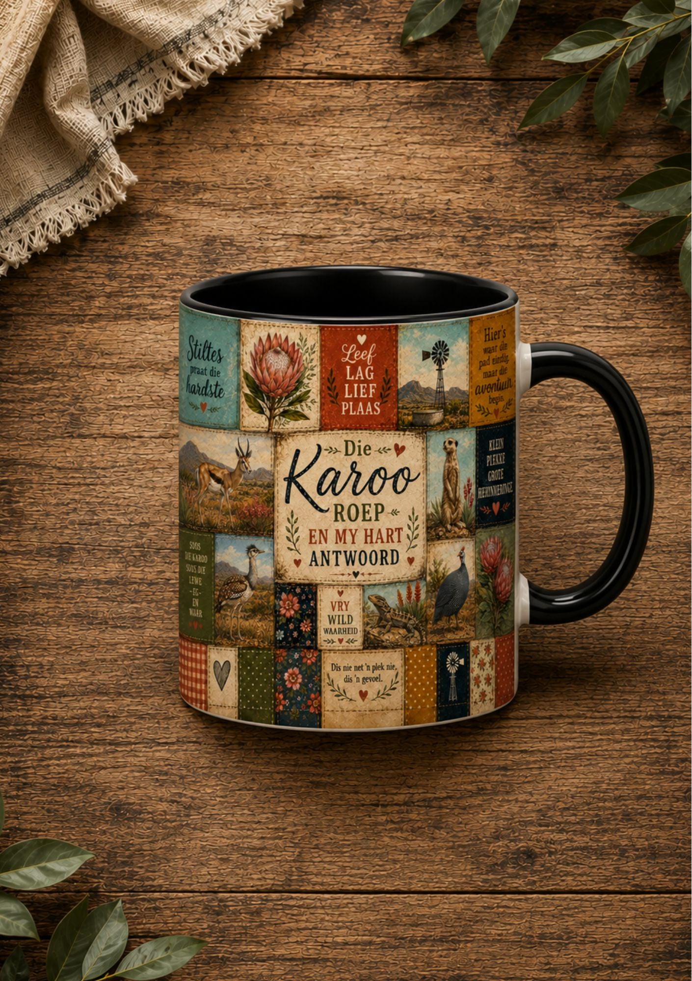 Two Tone Coffee Mug Karoo Patch