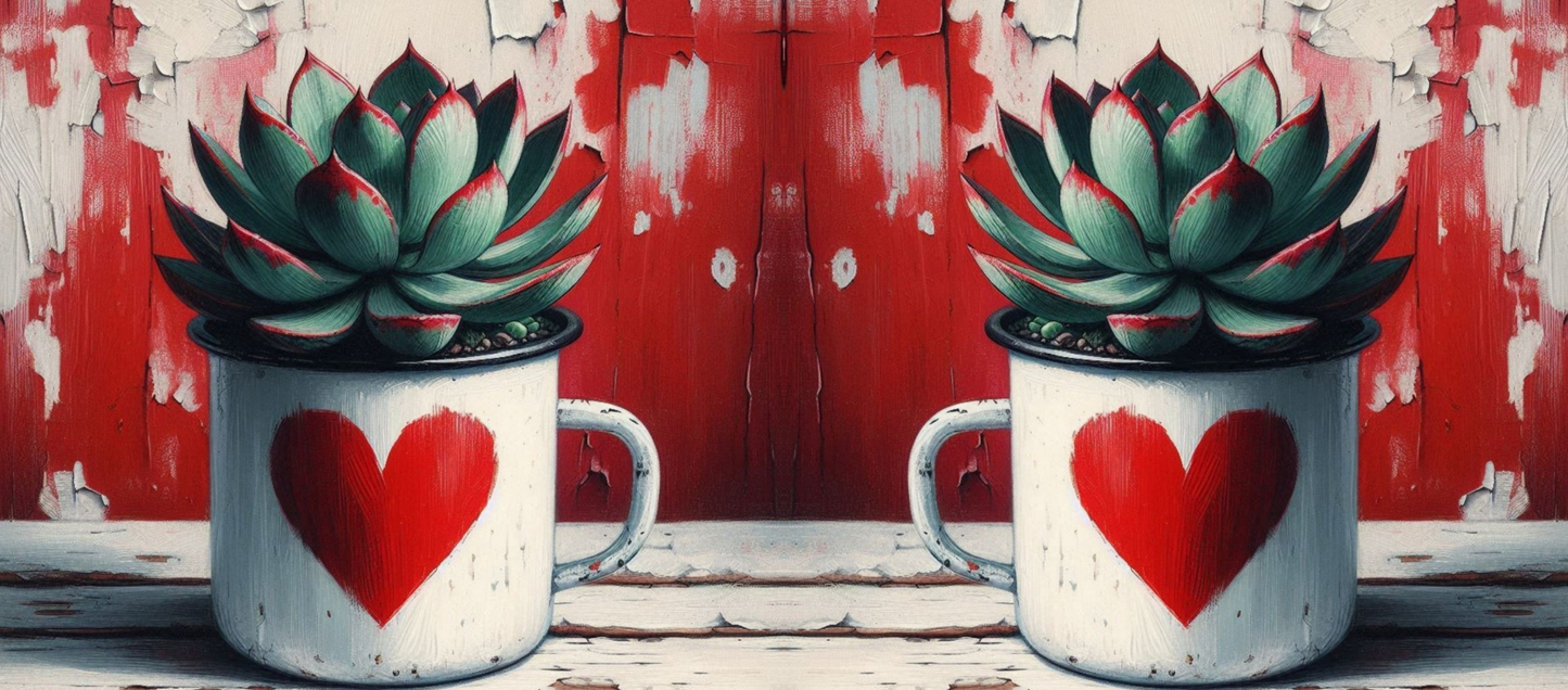 Two Tone Coffee Mug Succulent