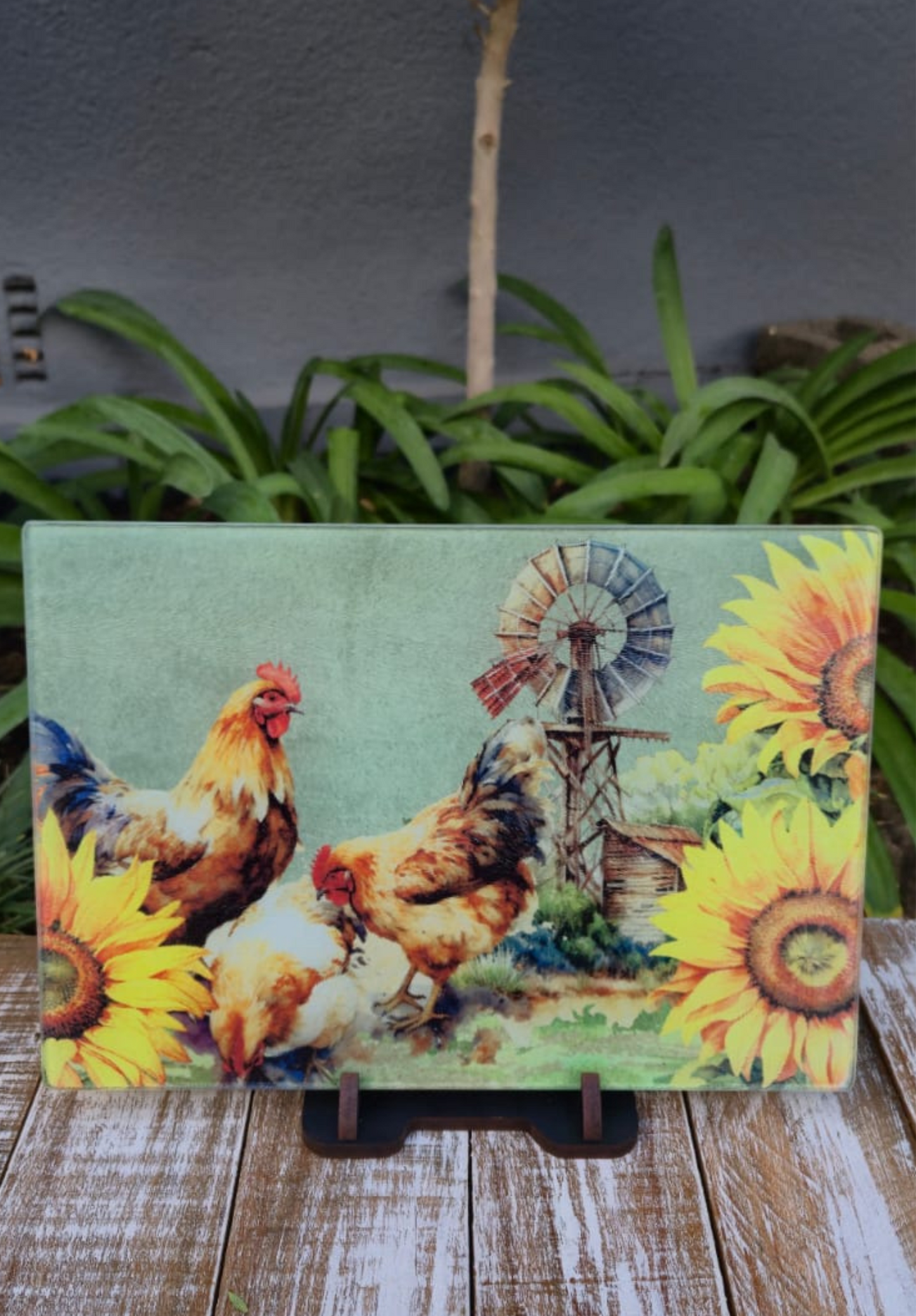 Glass Cutting Board Chicken
