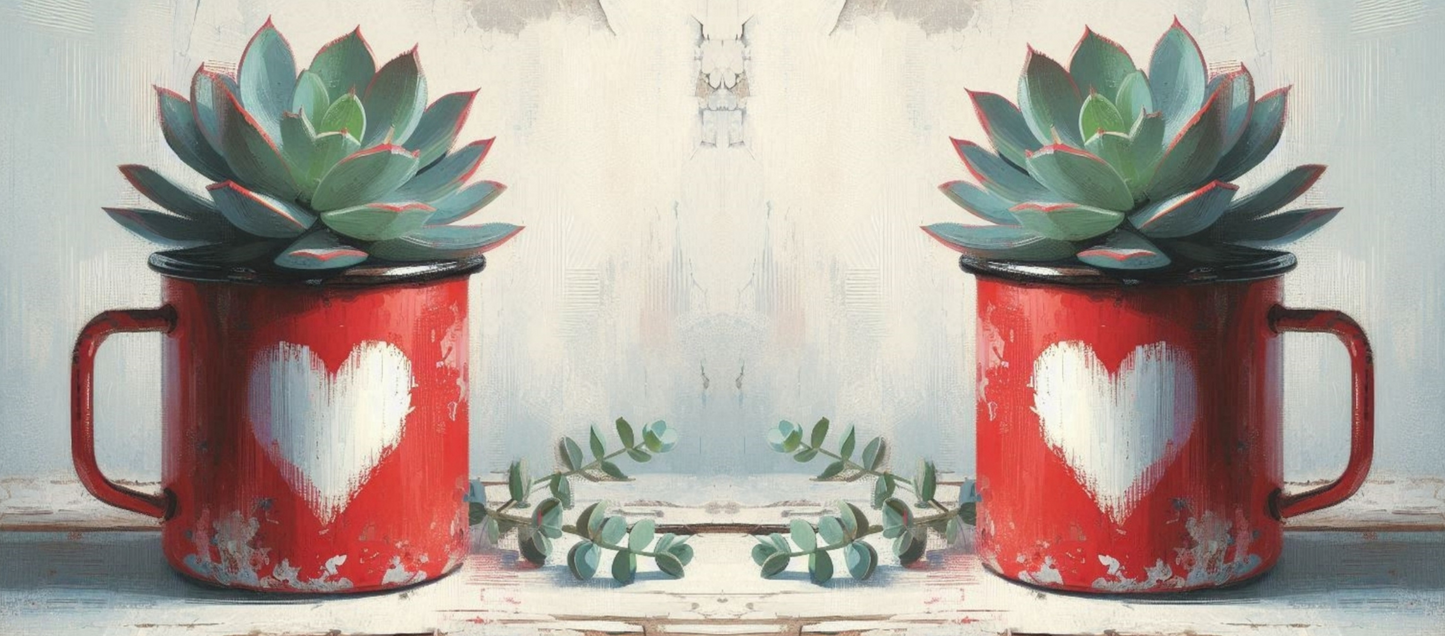 Two Tone Coffee Mug Succulent