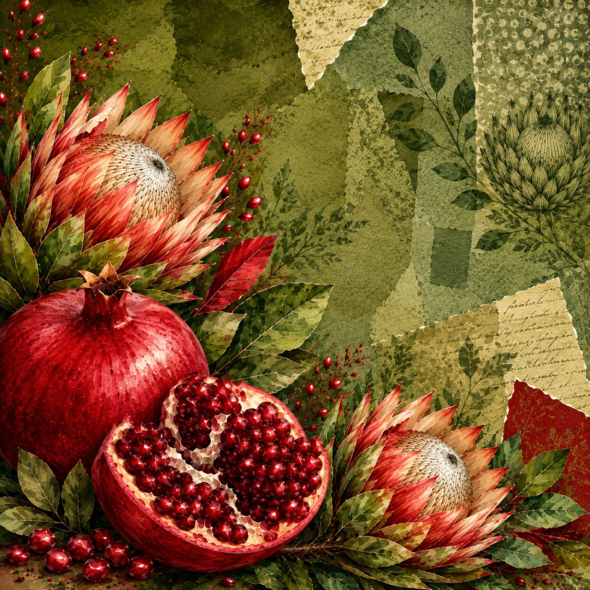 Ceramic Tile Pomegranate
