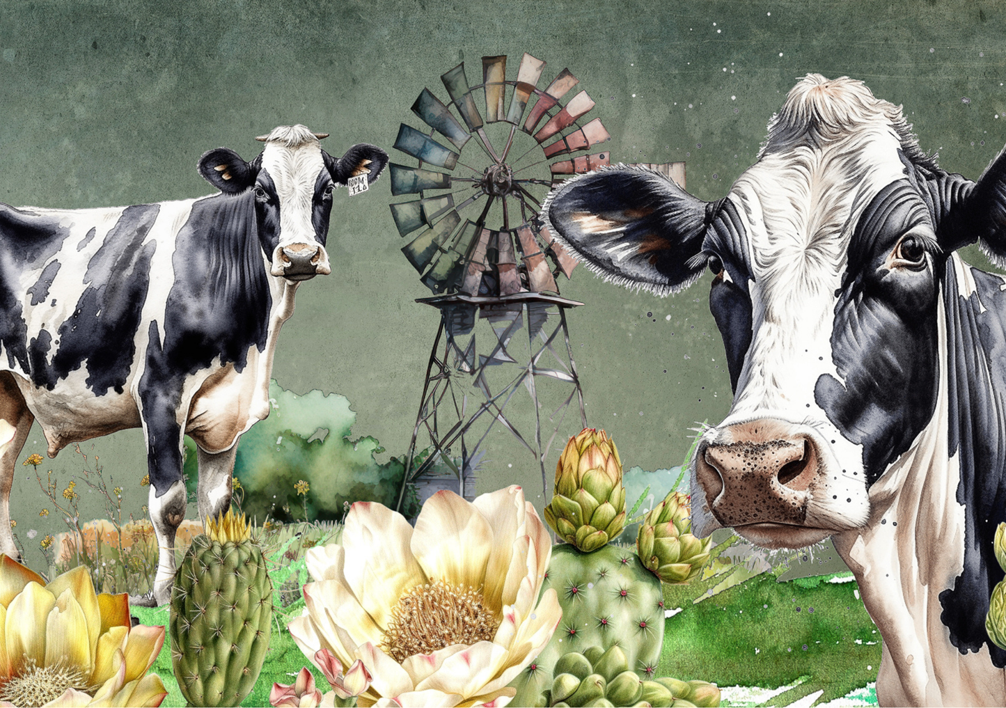 Glass Cutting Board Cows