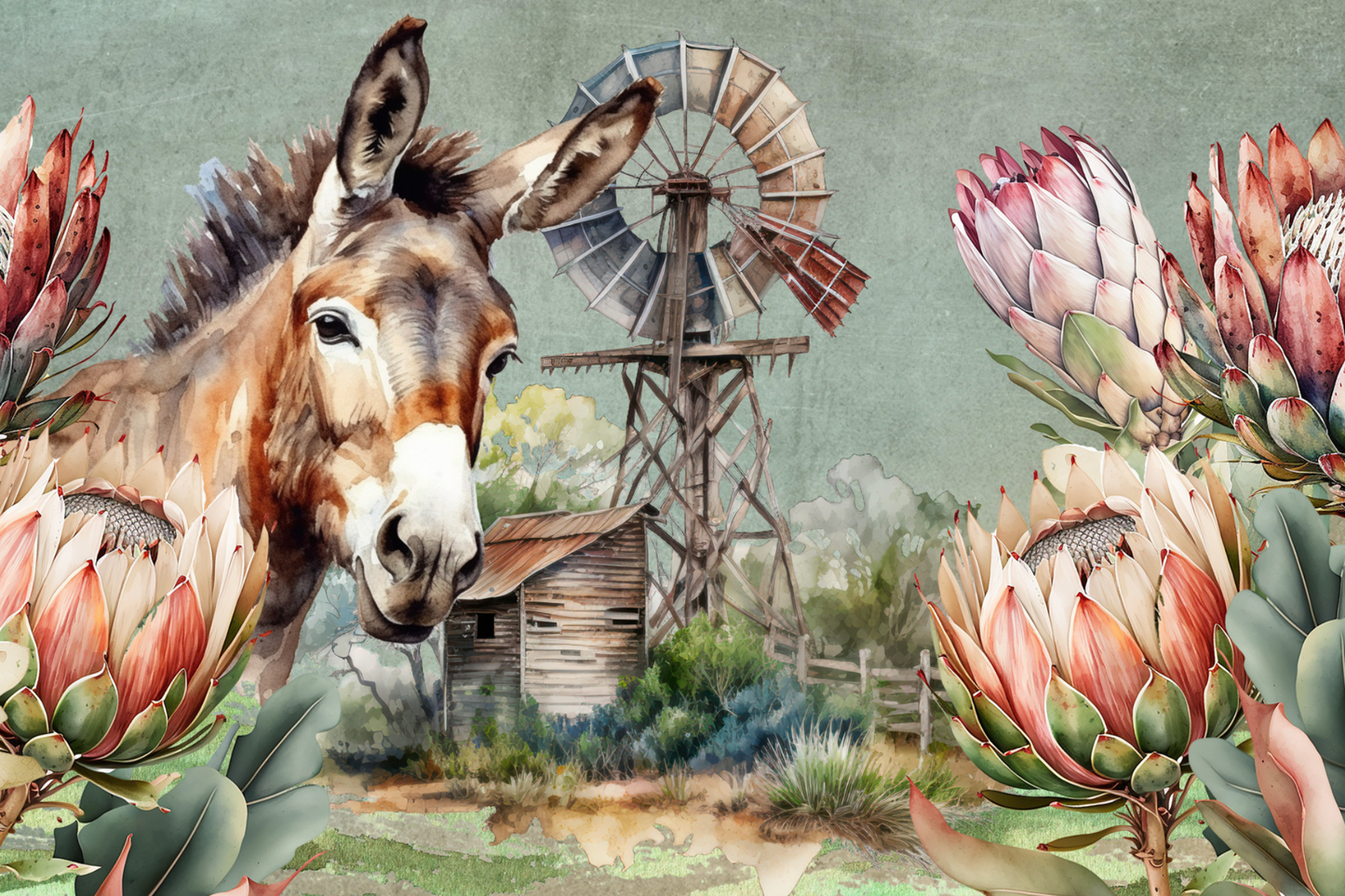 Printed Placemat Donkey