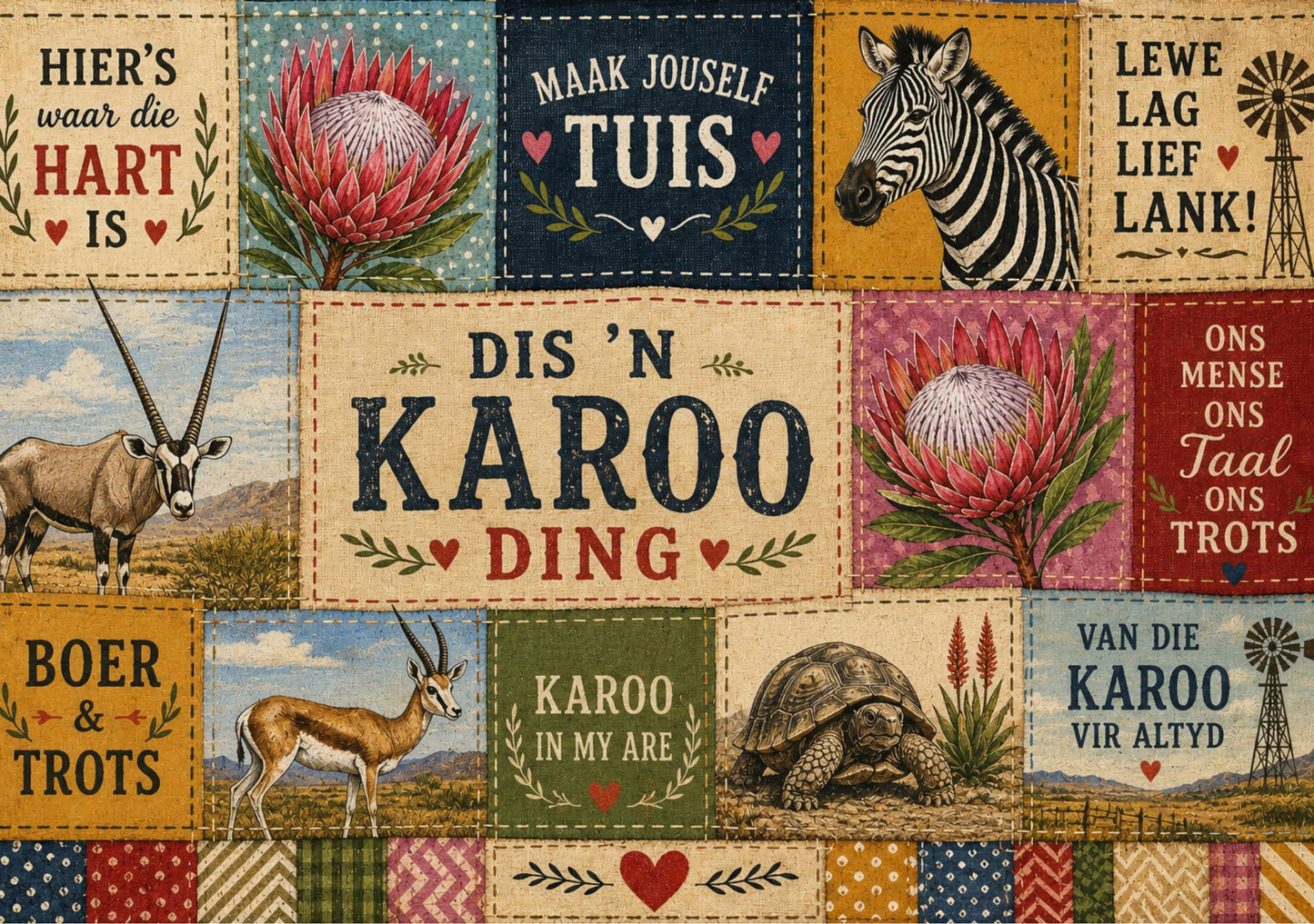 Glass Cutting Board Karoo Patch