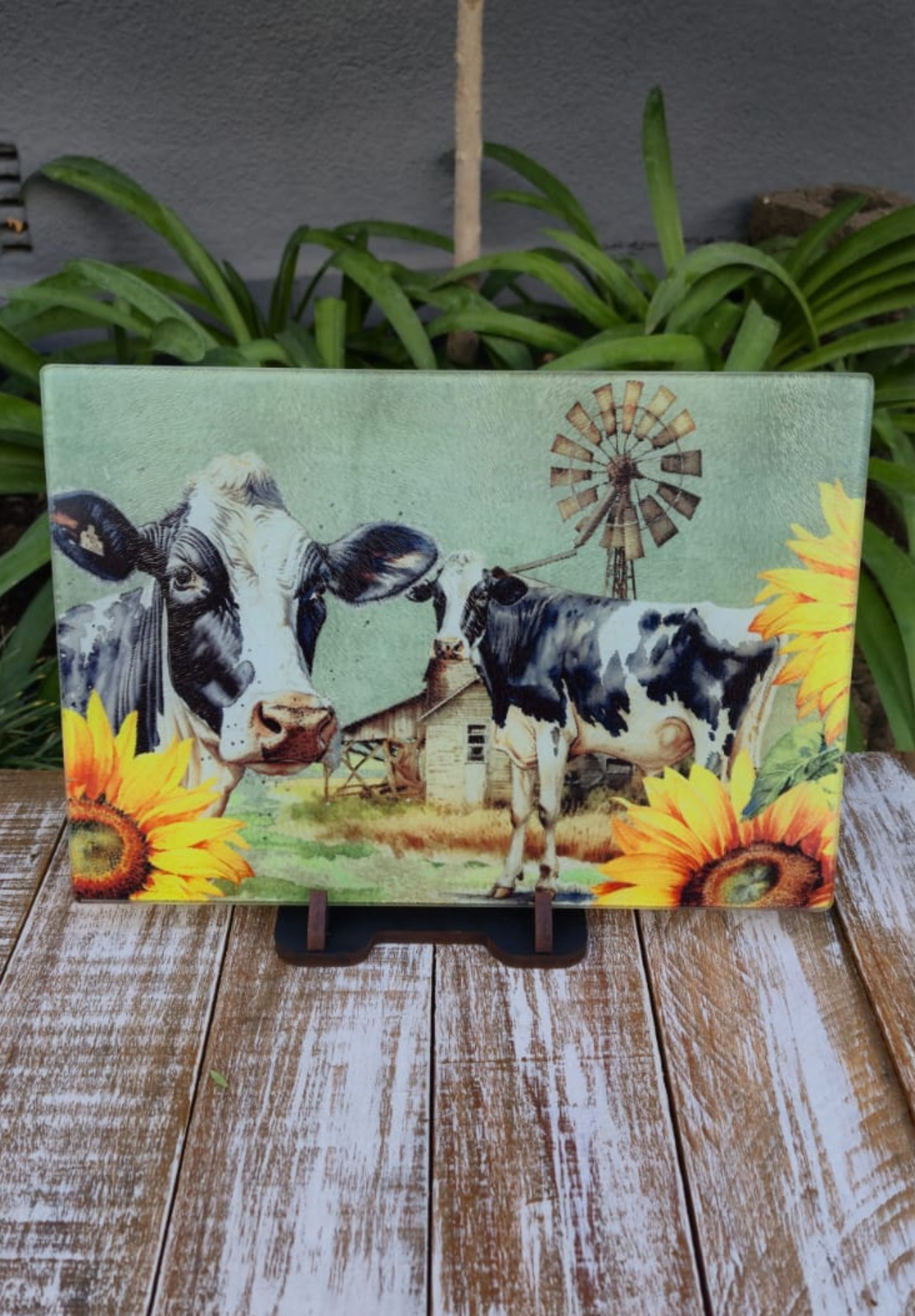 Glass Cutting Board Cows