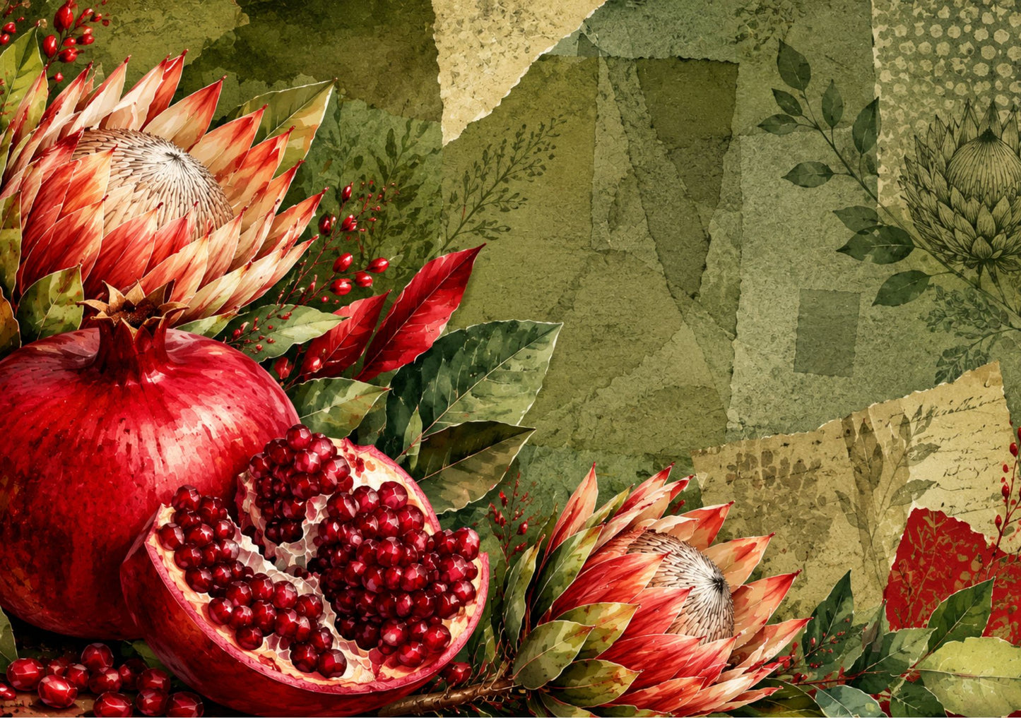 Glass Cutting Board Pomegranate