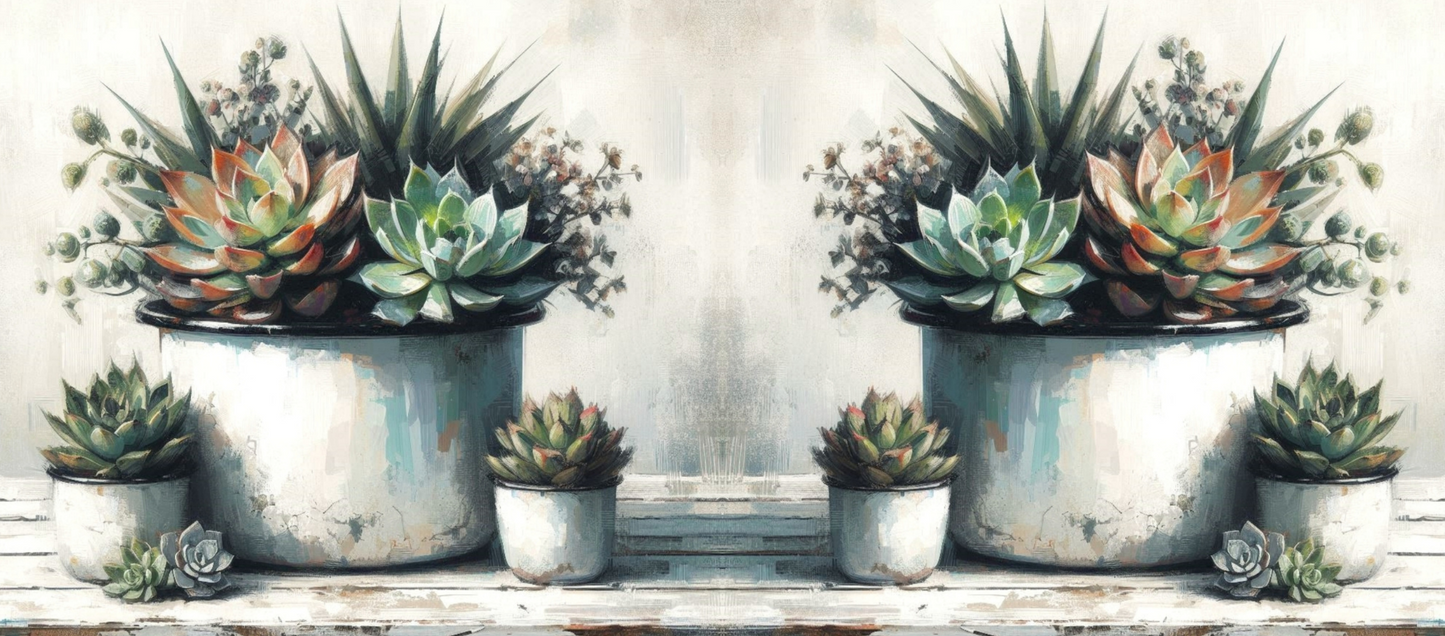 Two Tone Coffee Mug Succulent