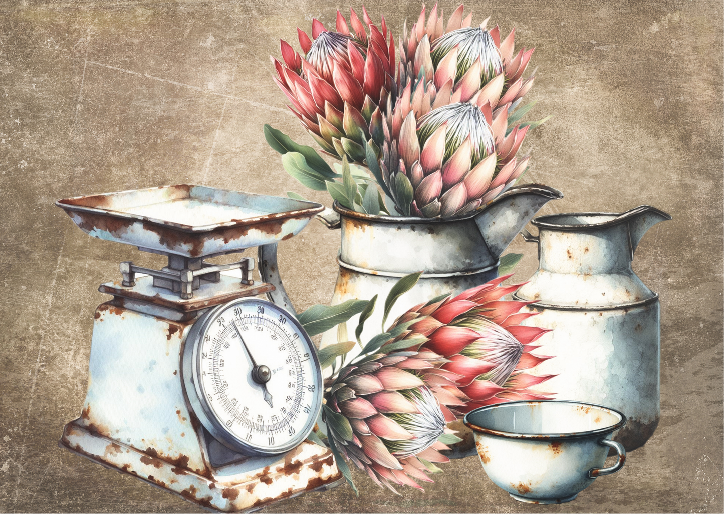 Pot Holder Enamel Protea