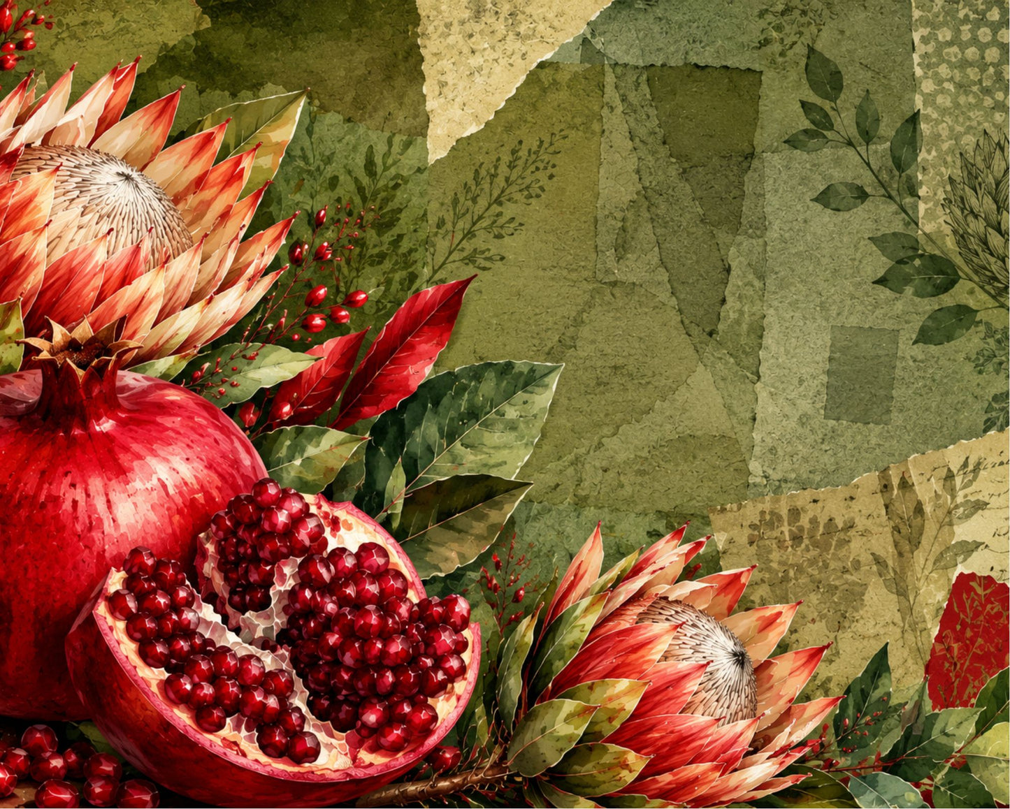 Ceramic Tile Pomegranate