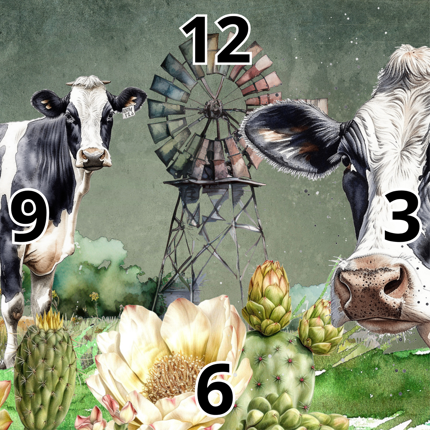 Rock Clock Cows