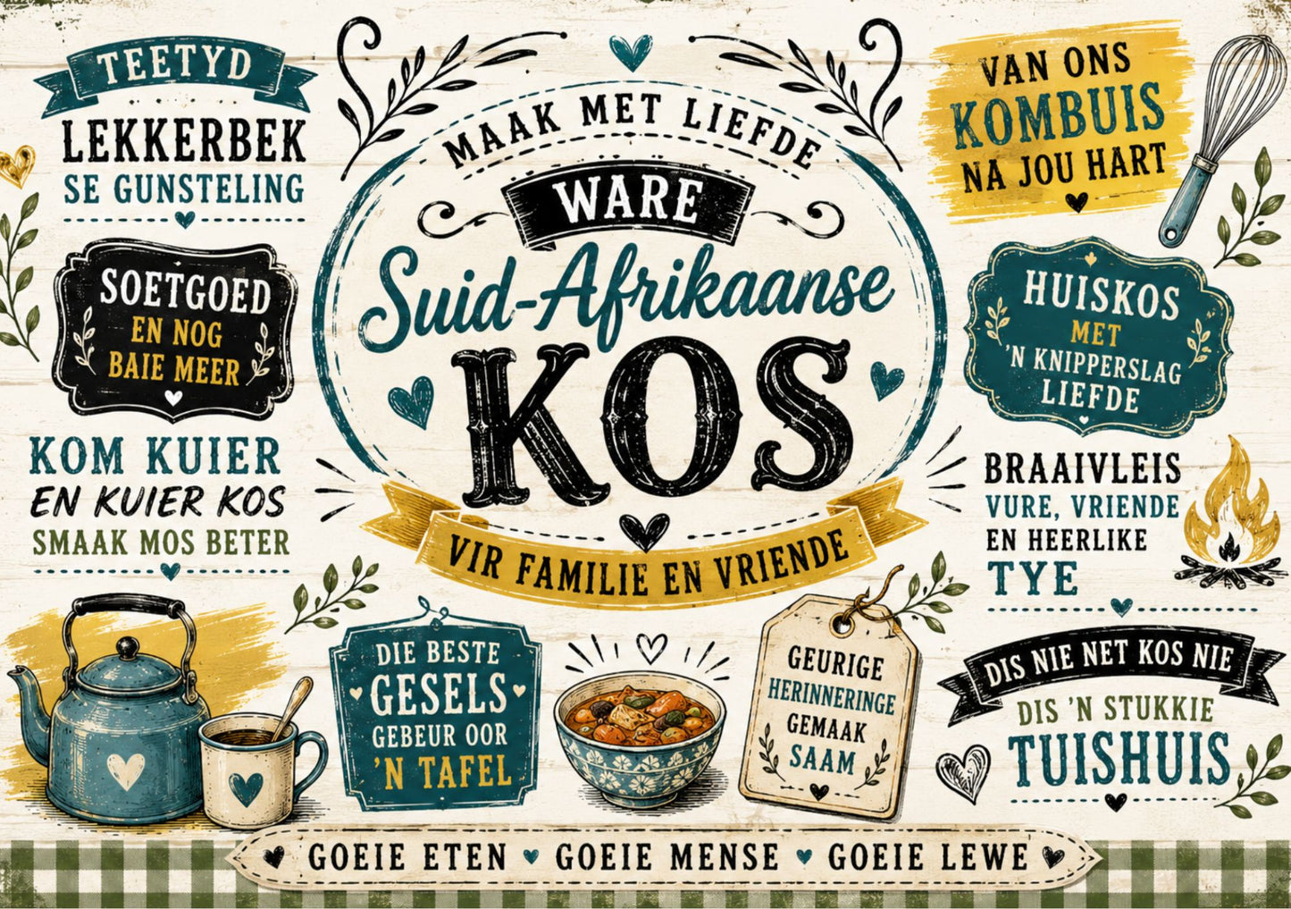 Glass Cutting Board South African Words