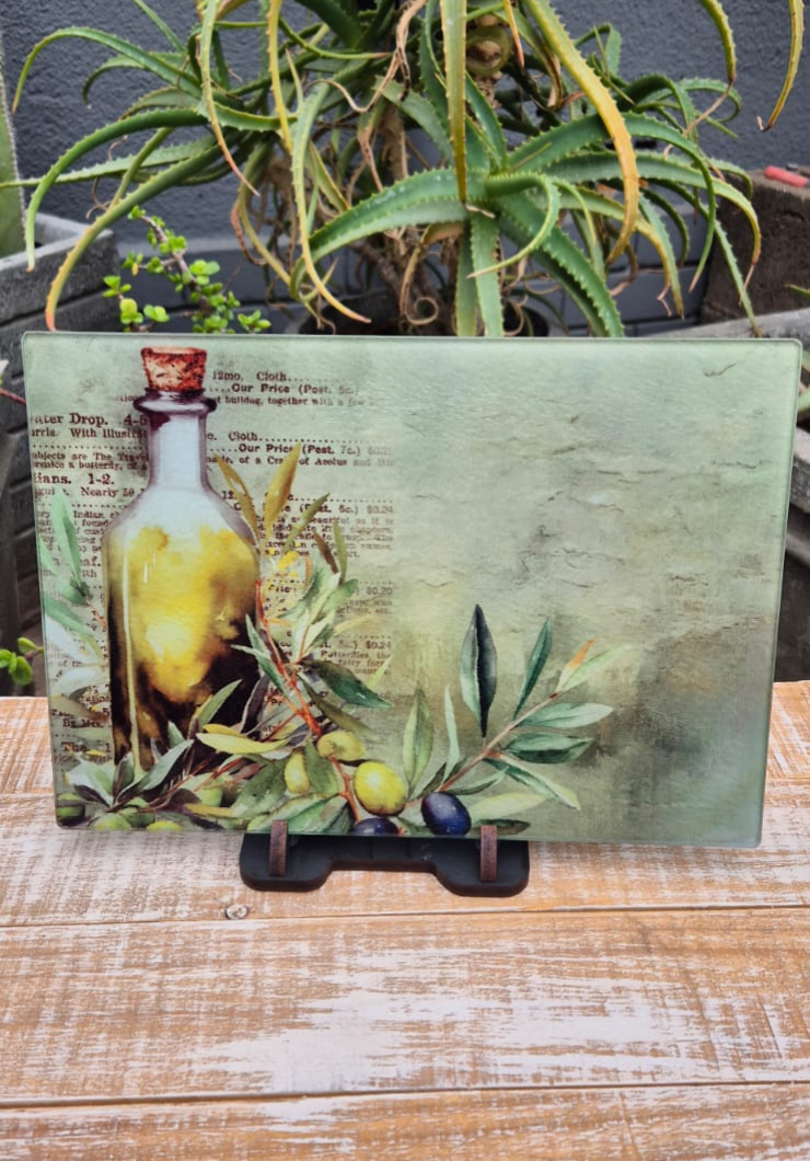 Glass Cutting Board Olives