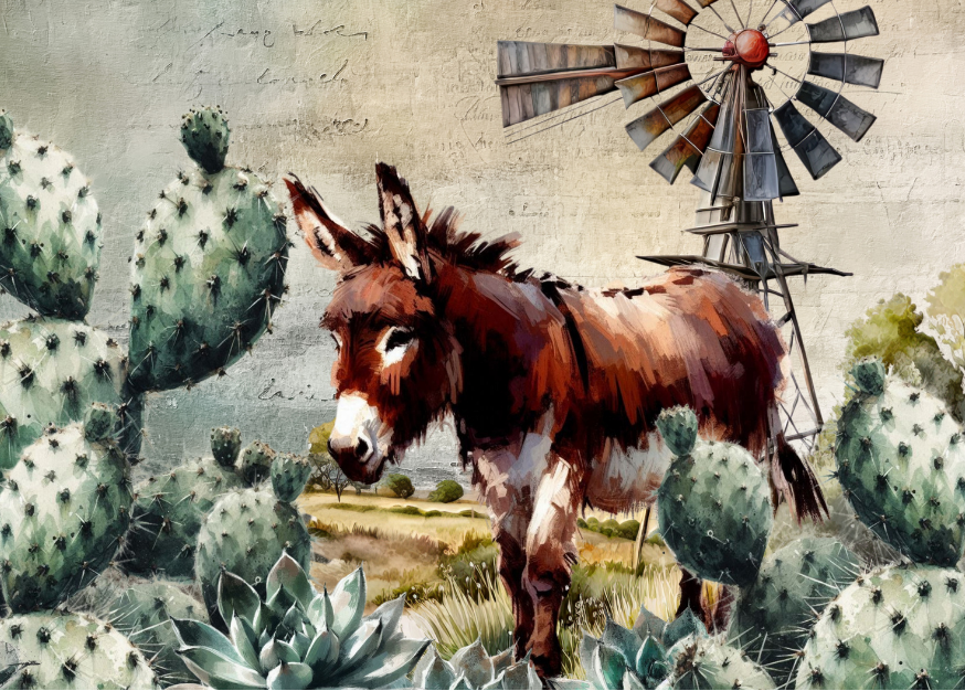 Glass Magnet Donkey