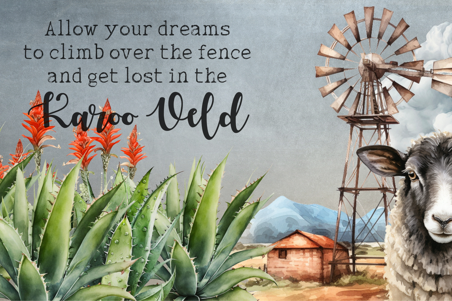 Printed Placemat Sheep Quote