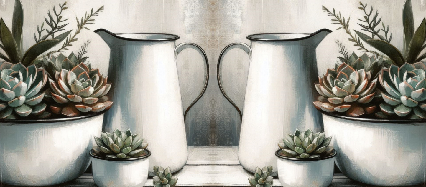 Two Tone Coffee Mug Succulent