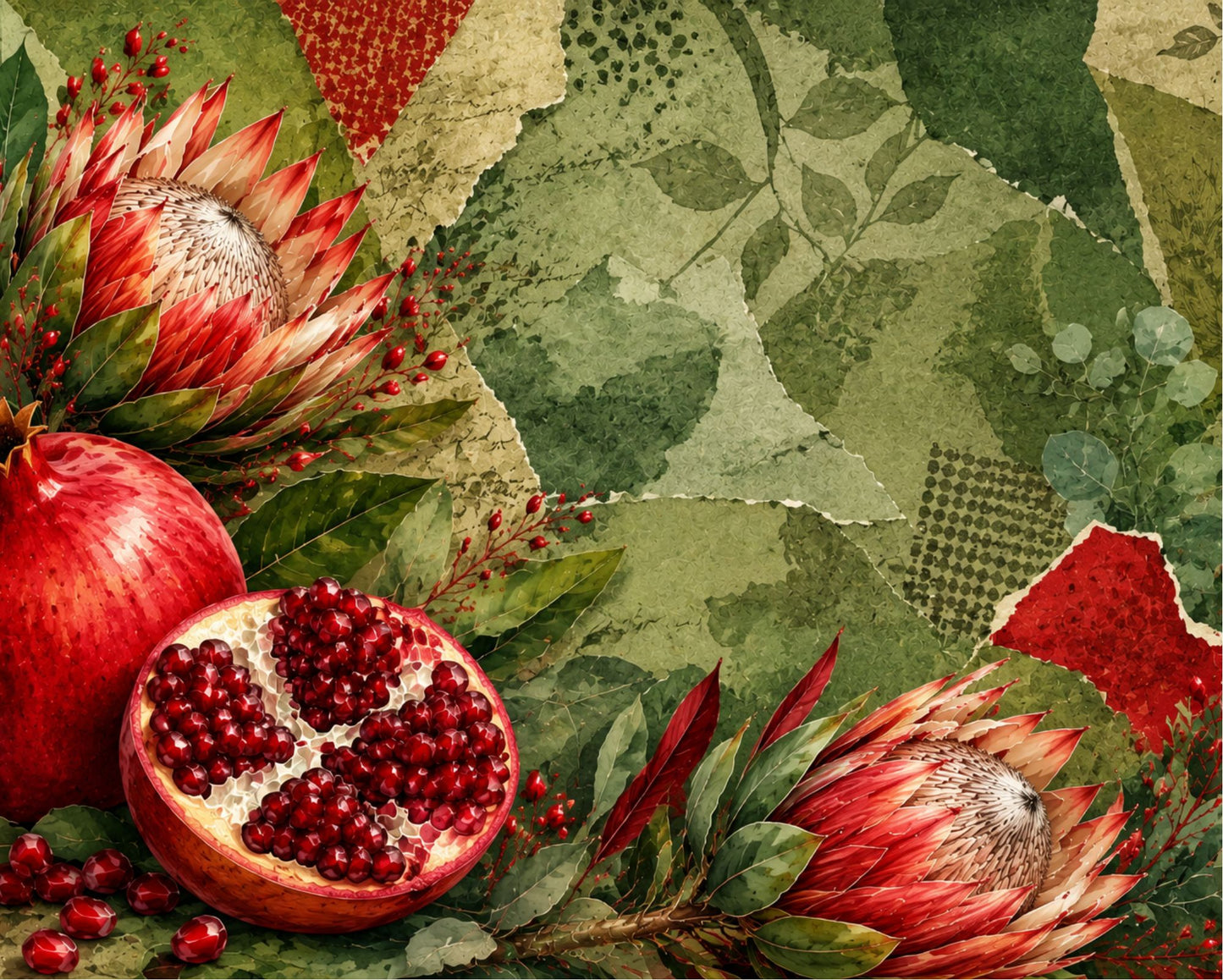 Ceramic Tile Pomegranate