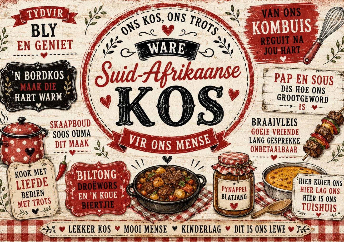 Glass Cutting Board South African Words