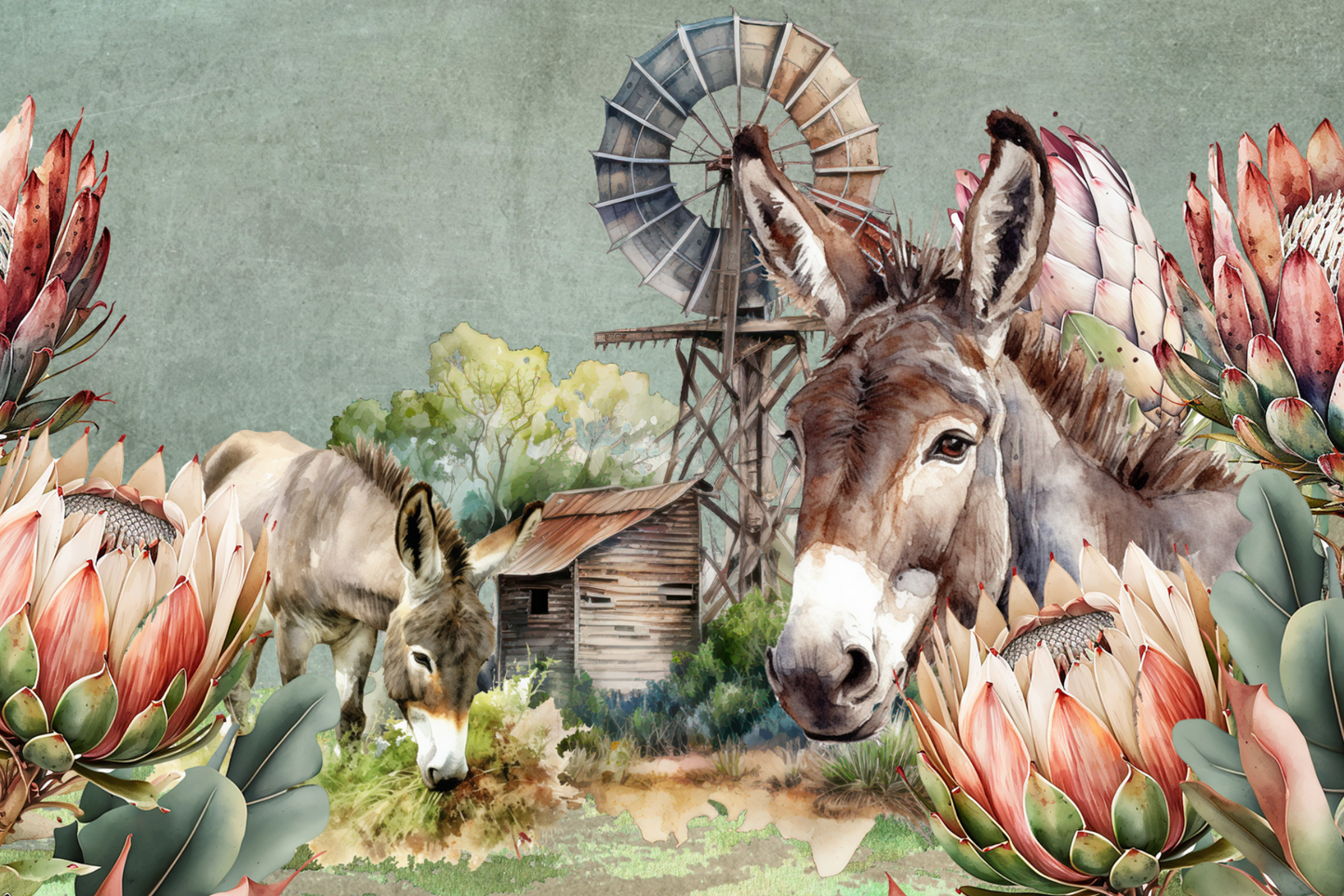 Printed Placemat Donkey