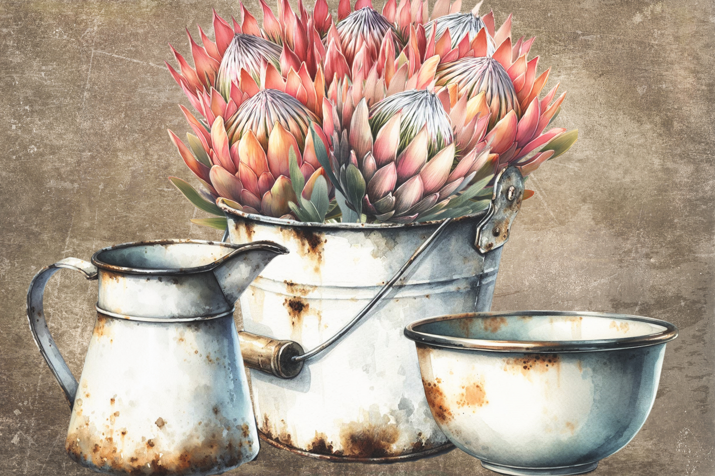 Printed Placemat Protea Enamel
