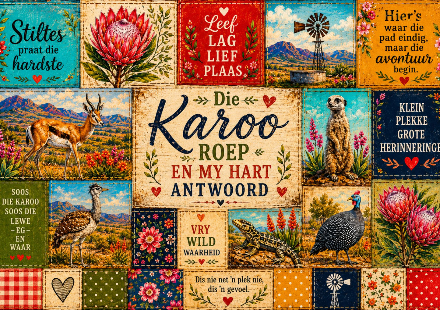 Glass Cutting Board Karoo Patch
