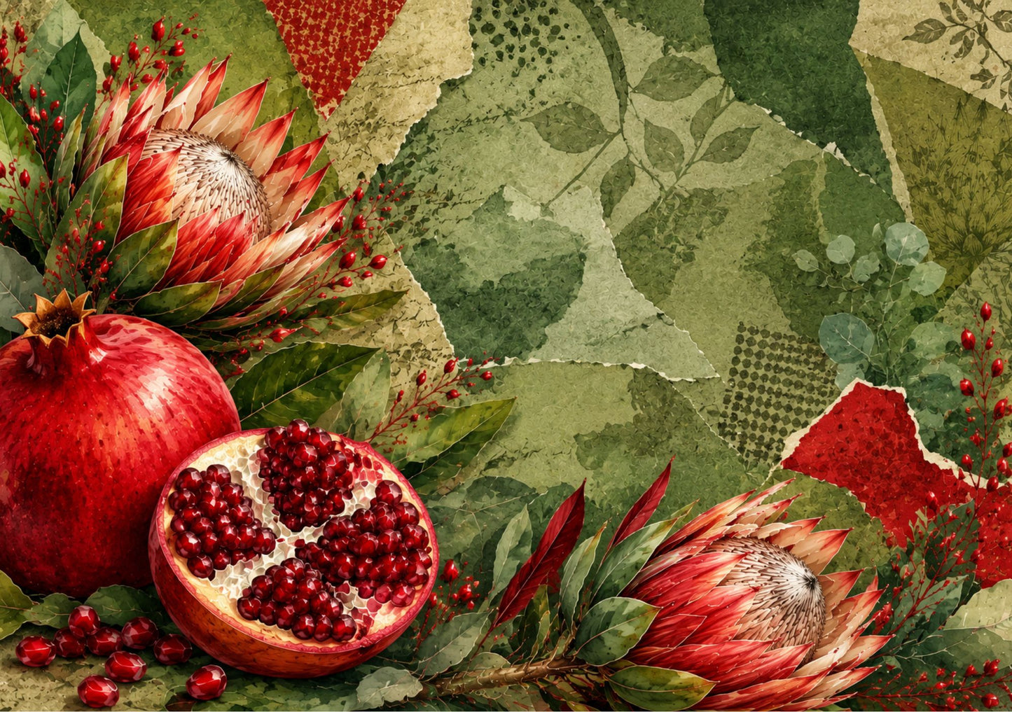 Glass Cutting Board Pomegranate