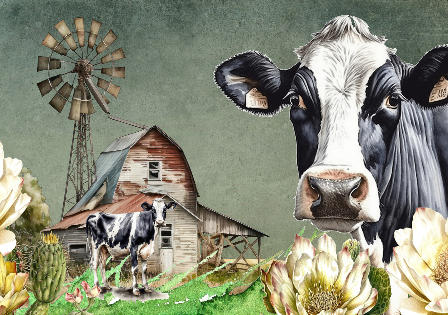 Glass Cutting Board Cows