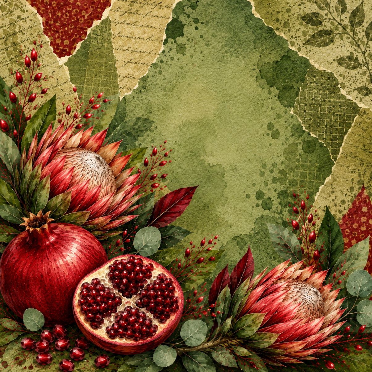 Ceramic Tile Pomegranate