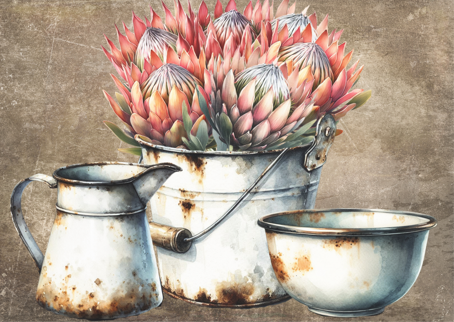 Pot Holder Enamel Protea