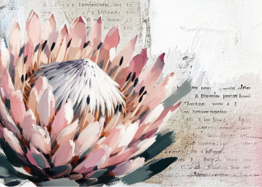 MDF Keyring Natural Protea