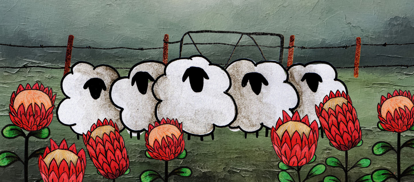 Two Tone Coffee Mug Artsy Sheep