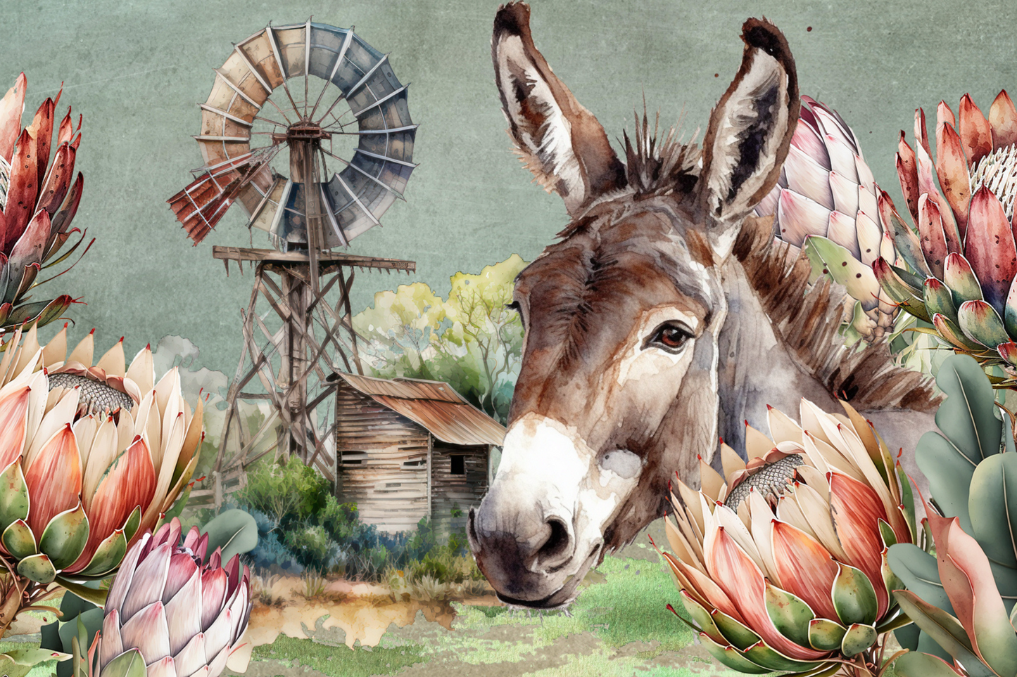 Printed Placemat Donkey