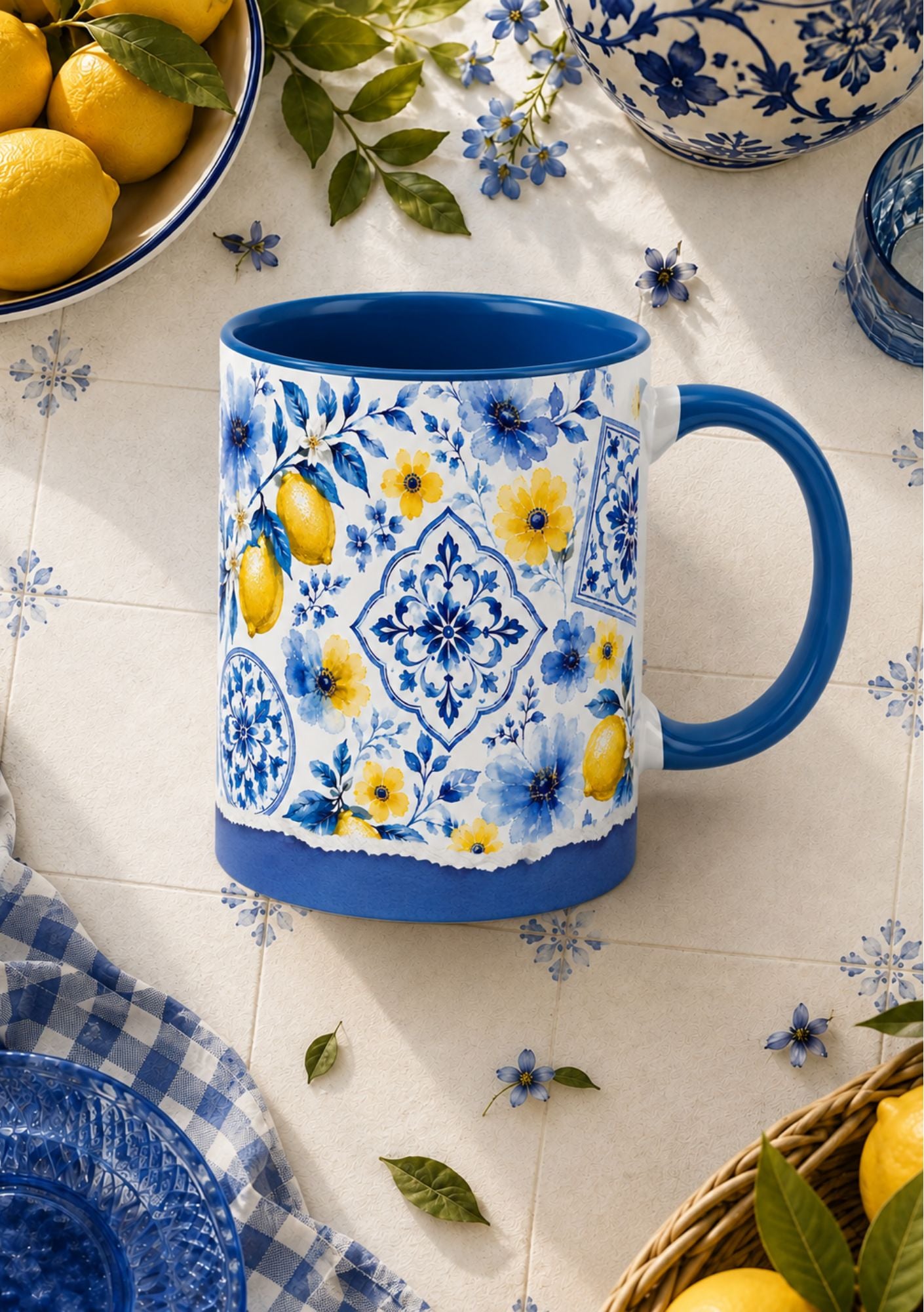 Two Tone Coffee Mug Mediterranean