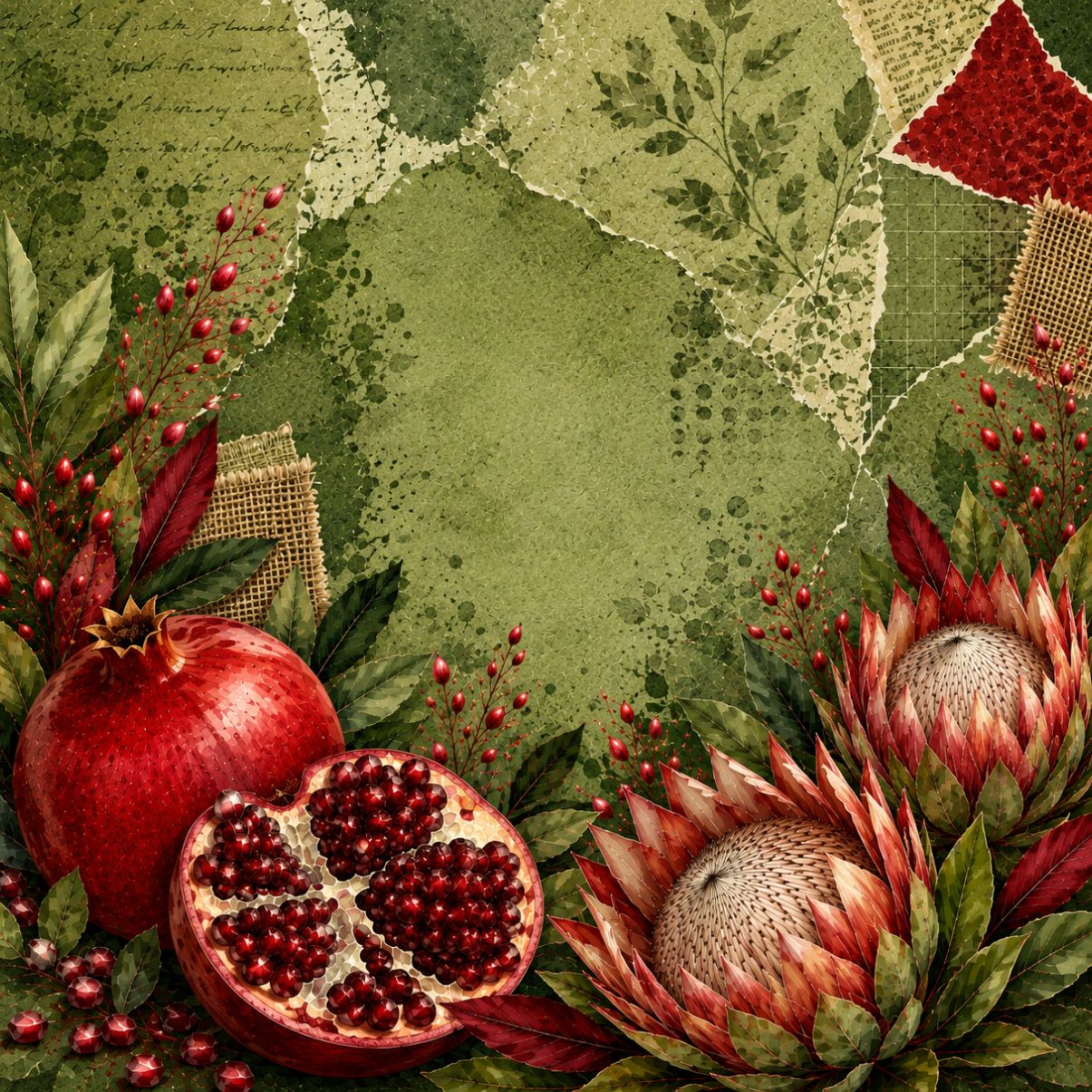 Ceramic Tile Pomegranate