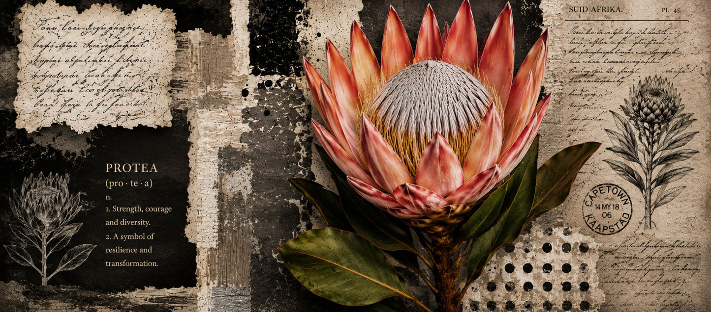 Two Tone Coffee Mug Black & White Protea