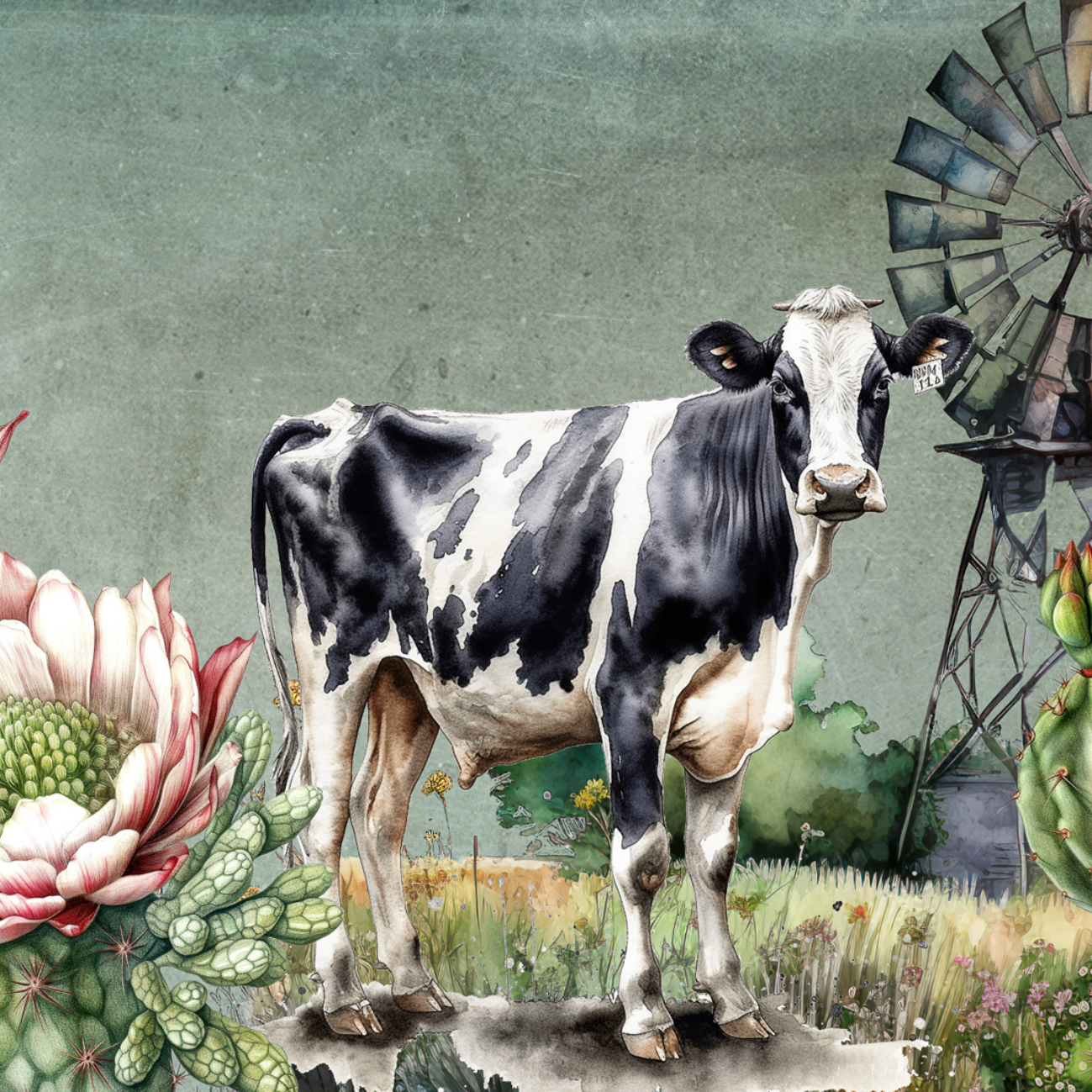 Ceramic Tile Cow