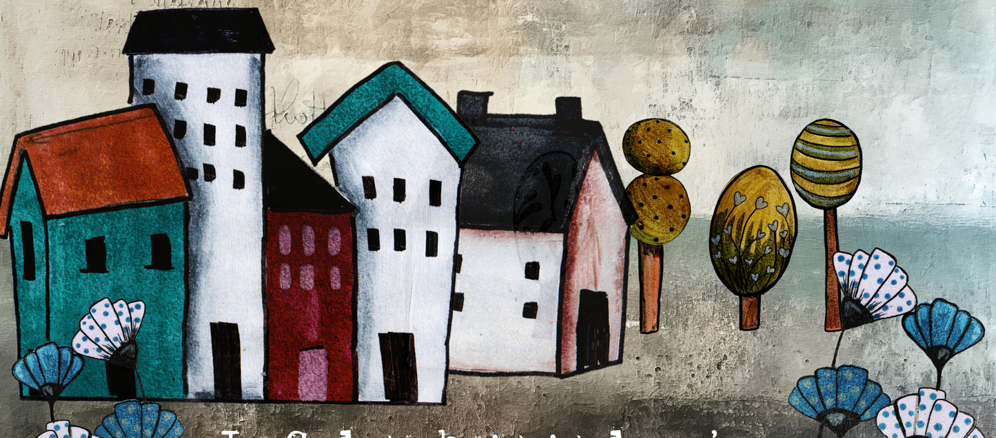 Two Tone Coffee Mug Artsy Houses