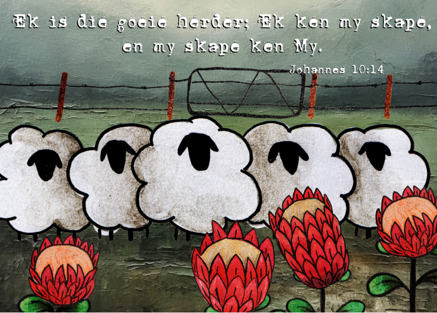 MDF Keyring Artsy Sheep