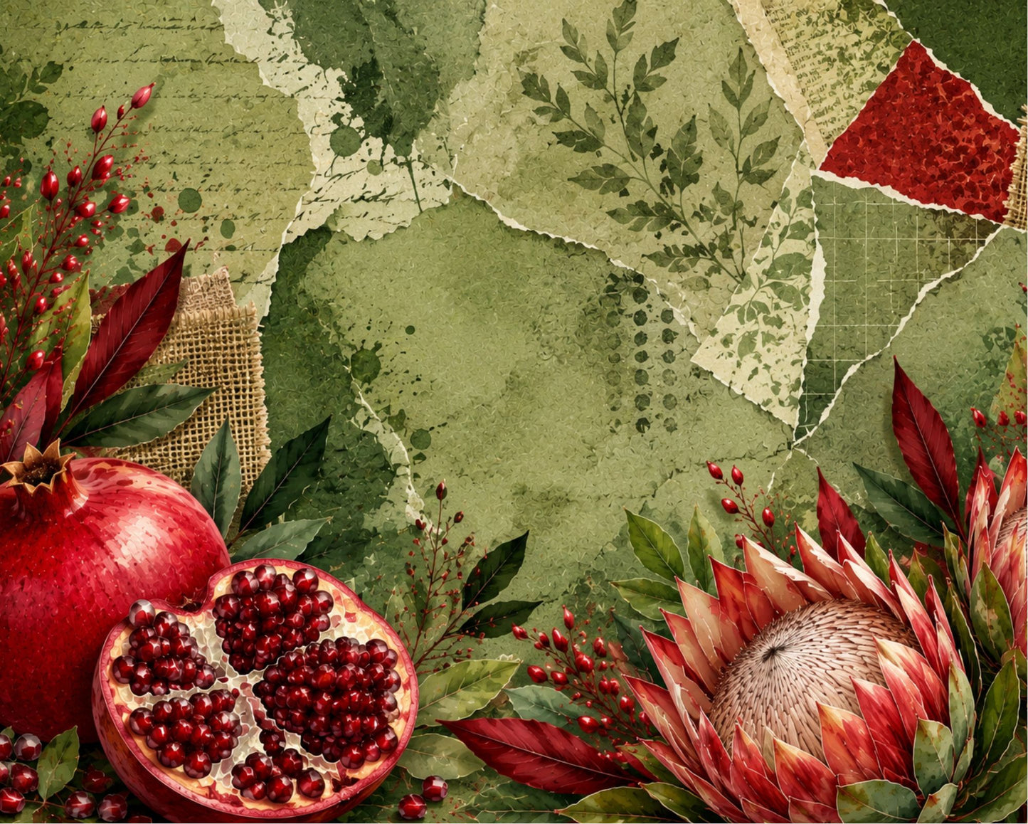 Ceramic Tile Pomegranate