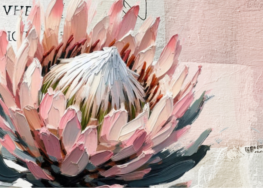 MDF Keyring Natural Protea