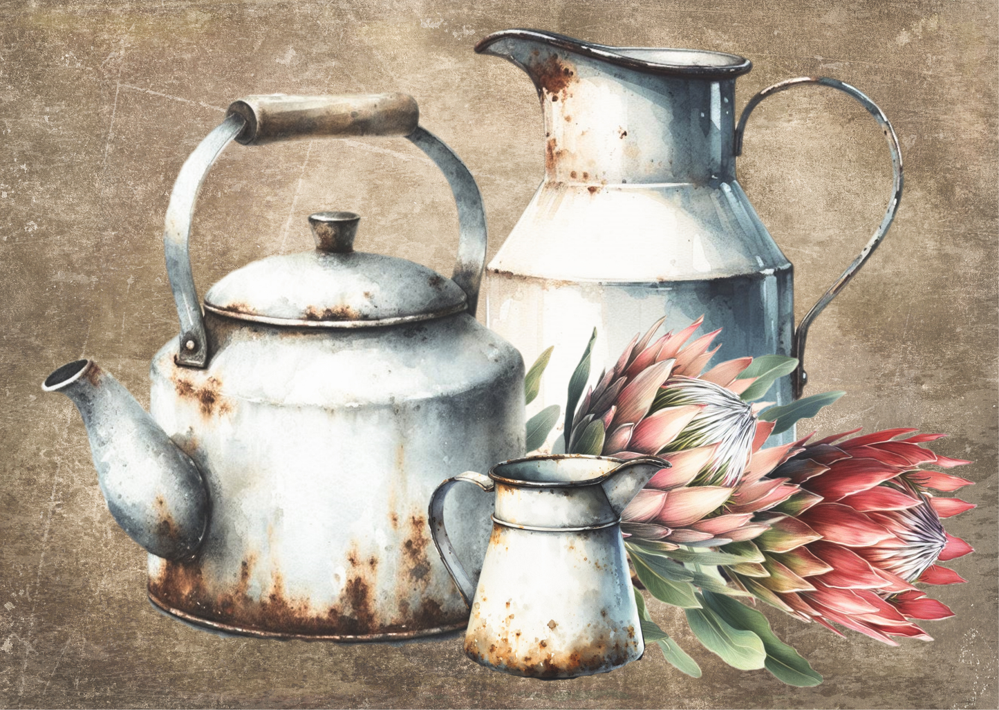 Pot Holder Enamel Protea