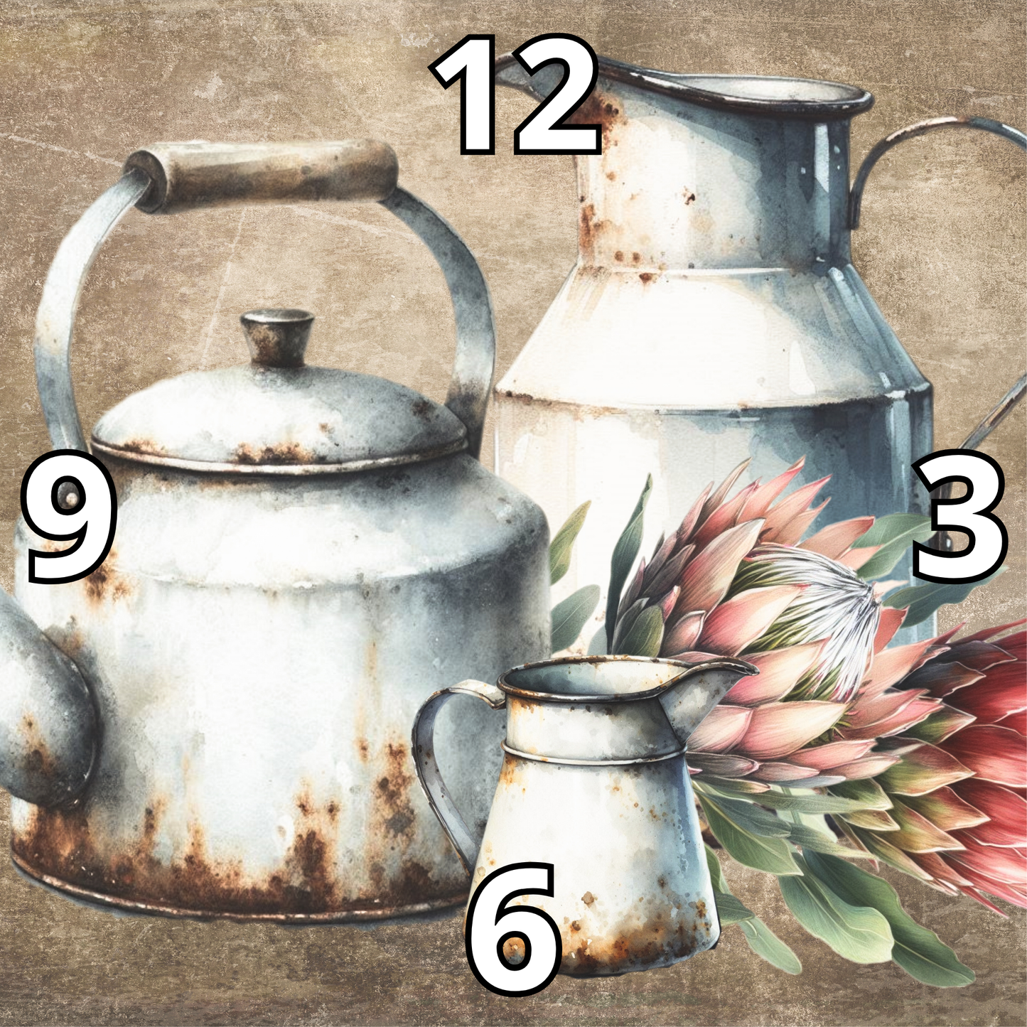 Rock Clock Enamel Protea