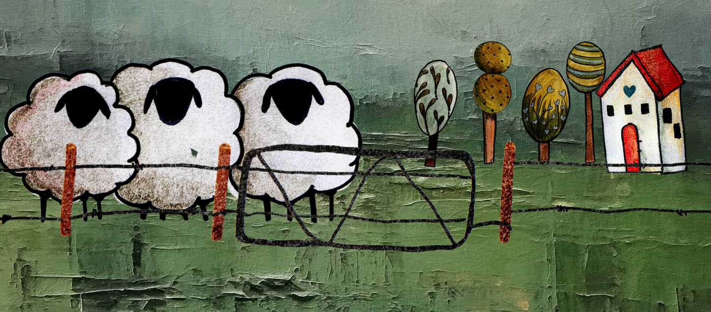 Two Tone Coffee Mug Artsy Sheep
