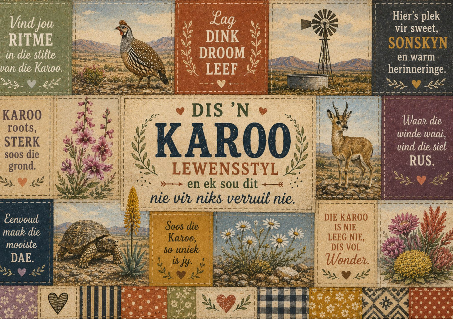 Glass Cutting Board Karoo Patch