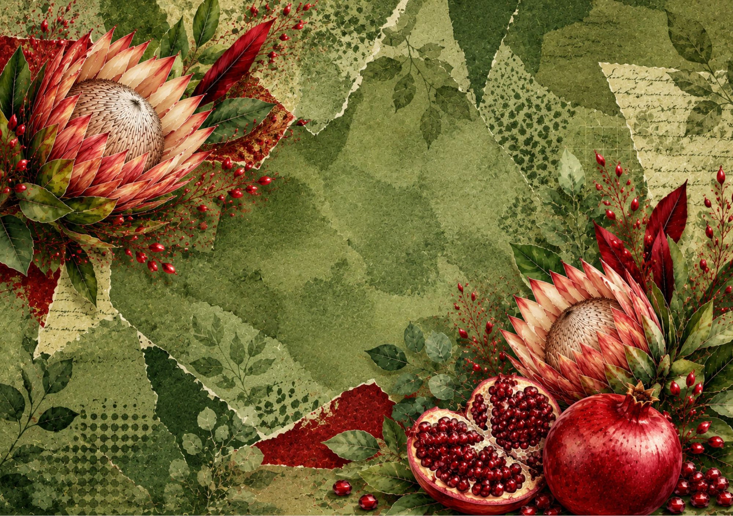 Glass Cutting Board Pomegranate
