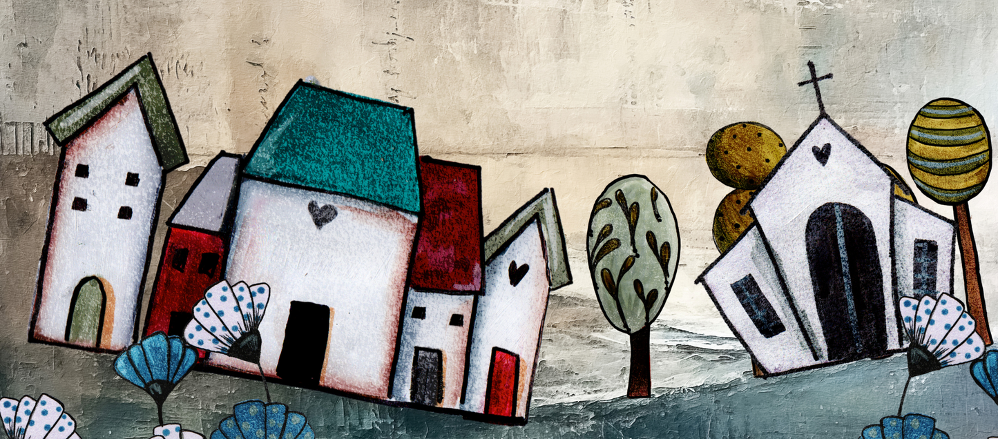 Two Tone Coffee Mug Artsy Houses