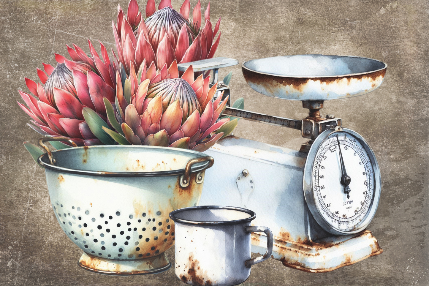 Printed Placemat Protea Enamel